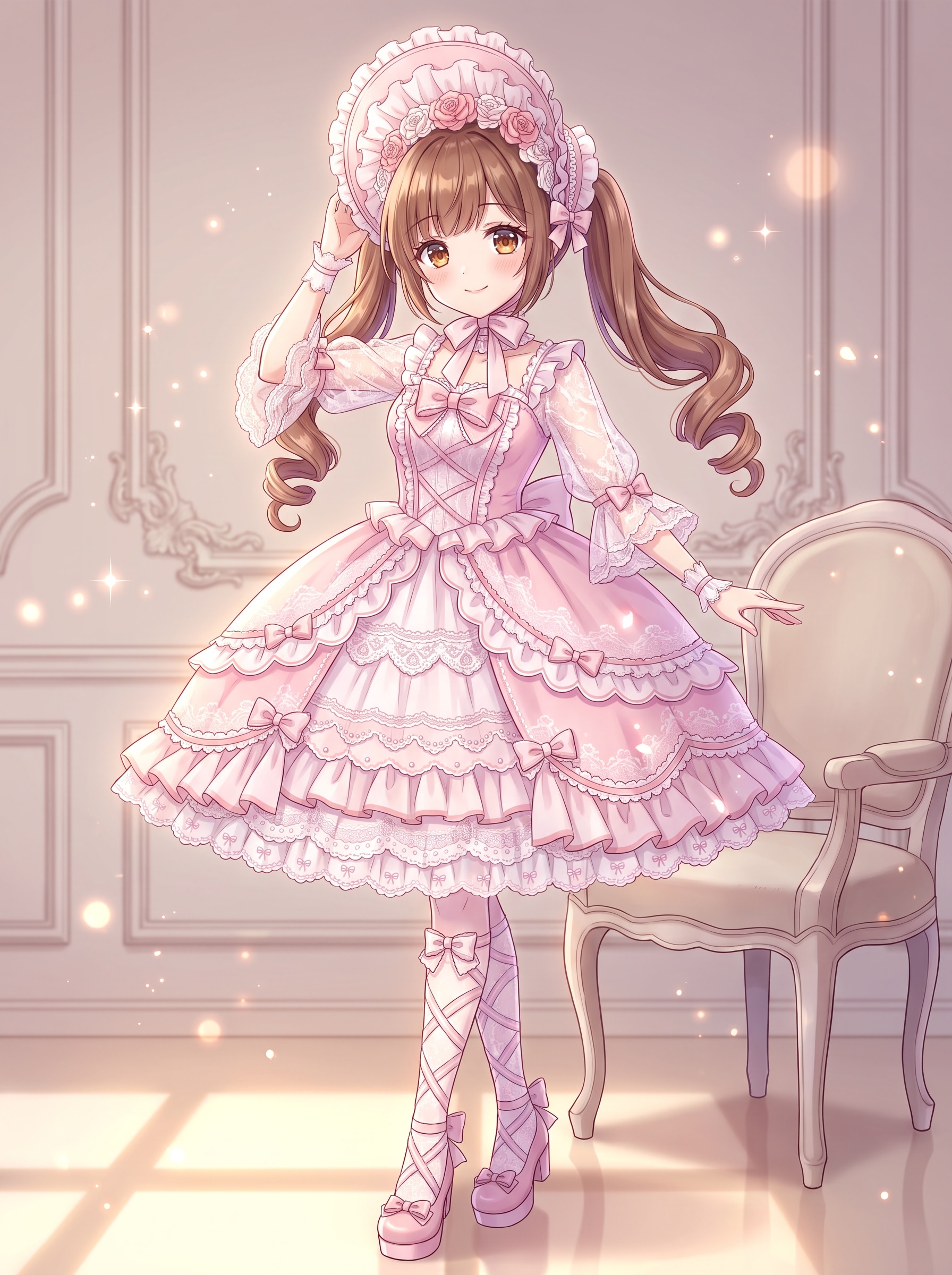 薔薇帽子の桃色少女 | の人気AIイラスト・グラビア