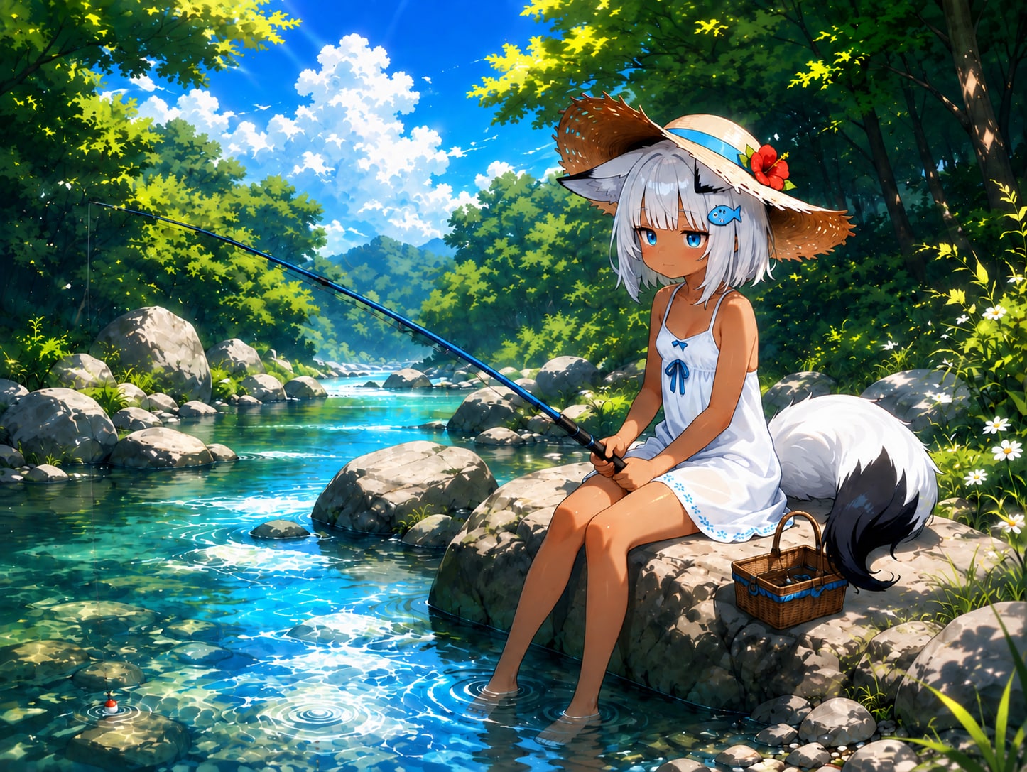 川釣り白狐ちゃん