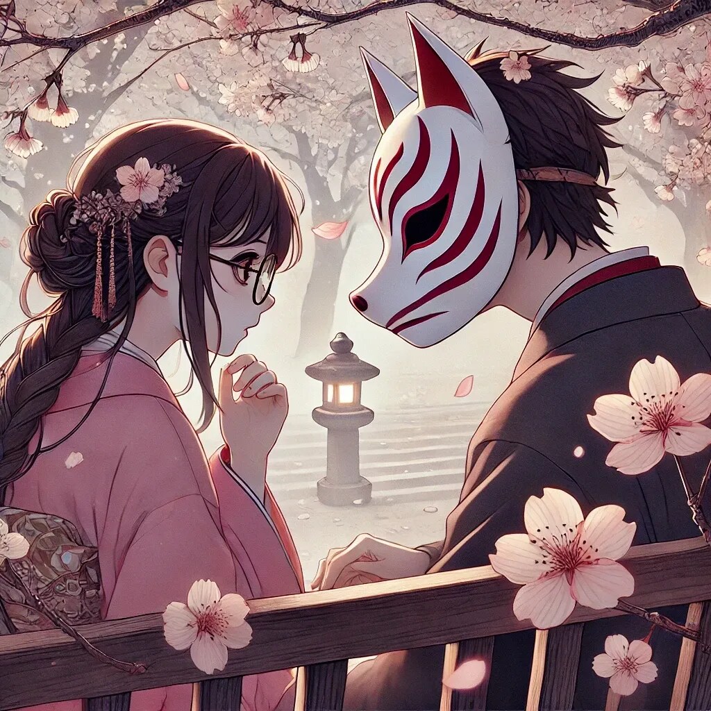 狐面の男と少女