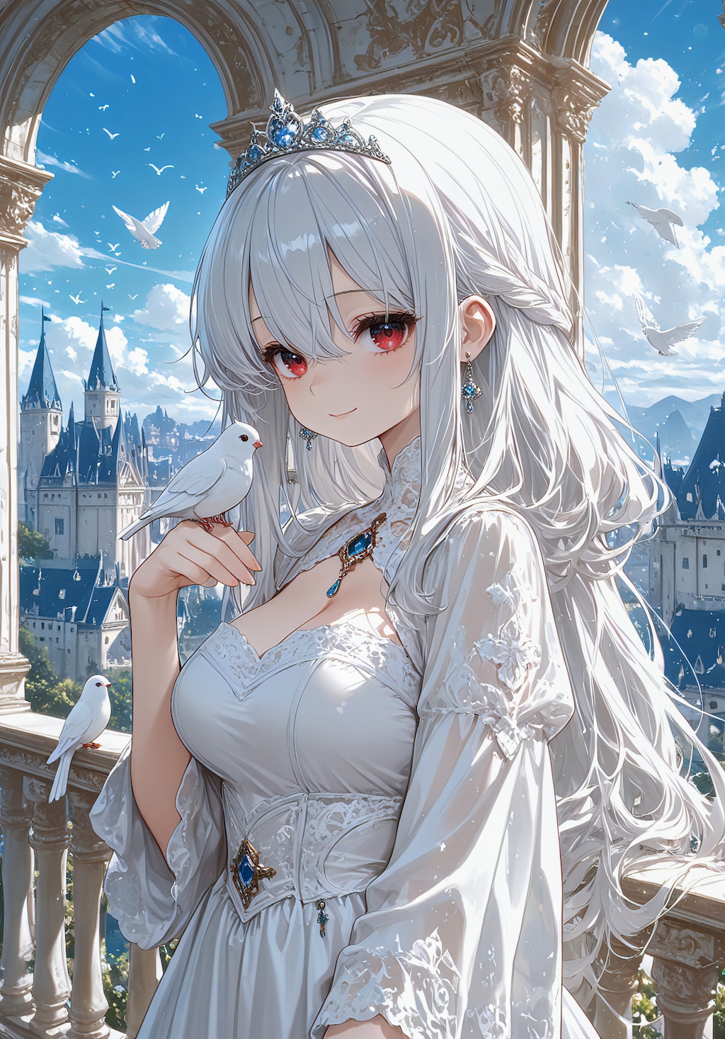 白き姫の空色デコフォト