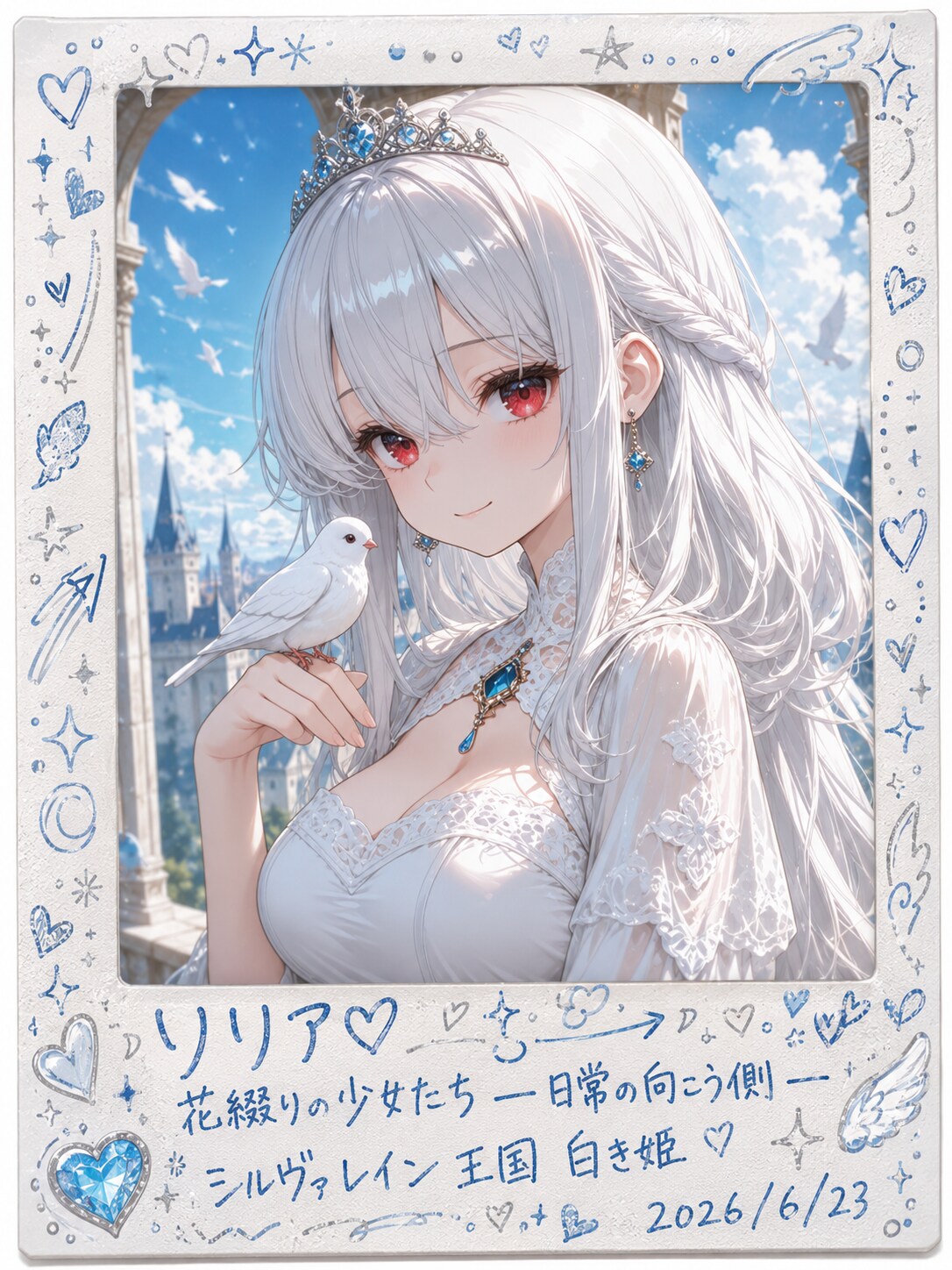 白き姫の空色デコフォト