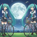 初音ミクと自転車 4枚目