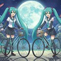 初音ミクと自転車 2枚目