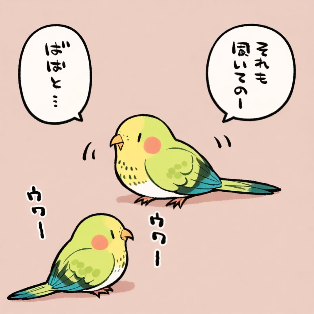 喋るオウムとインコ
