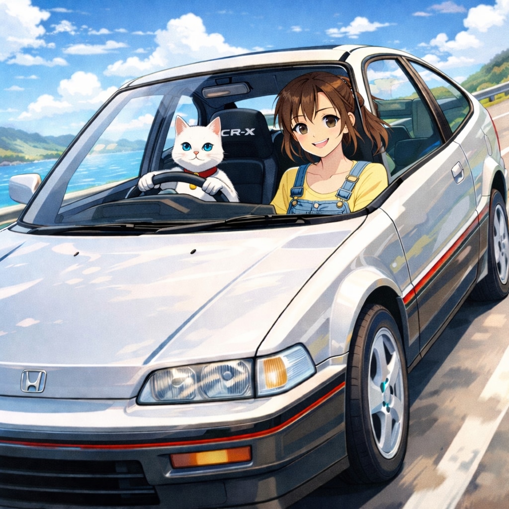 初代は白のＣＲーＸと・白の猫