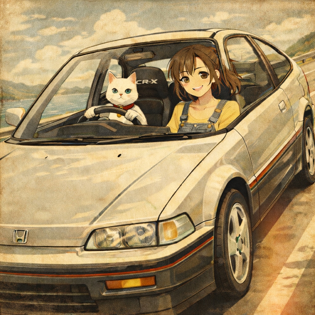 初代は白のＣＲーＸと・白の猫