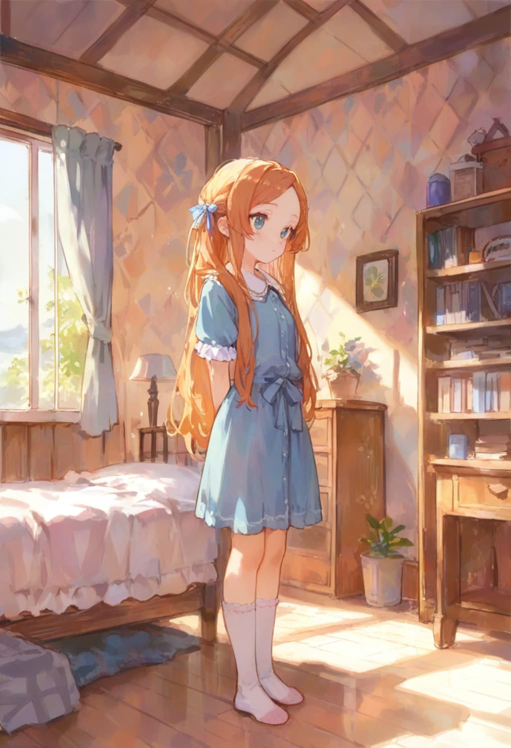 少女の部屋(水彩タッチ)(58)