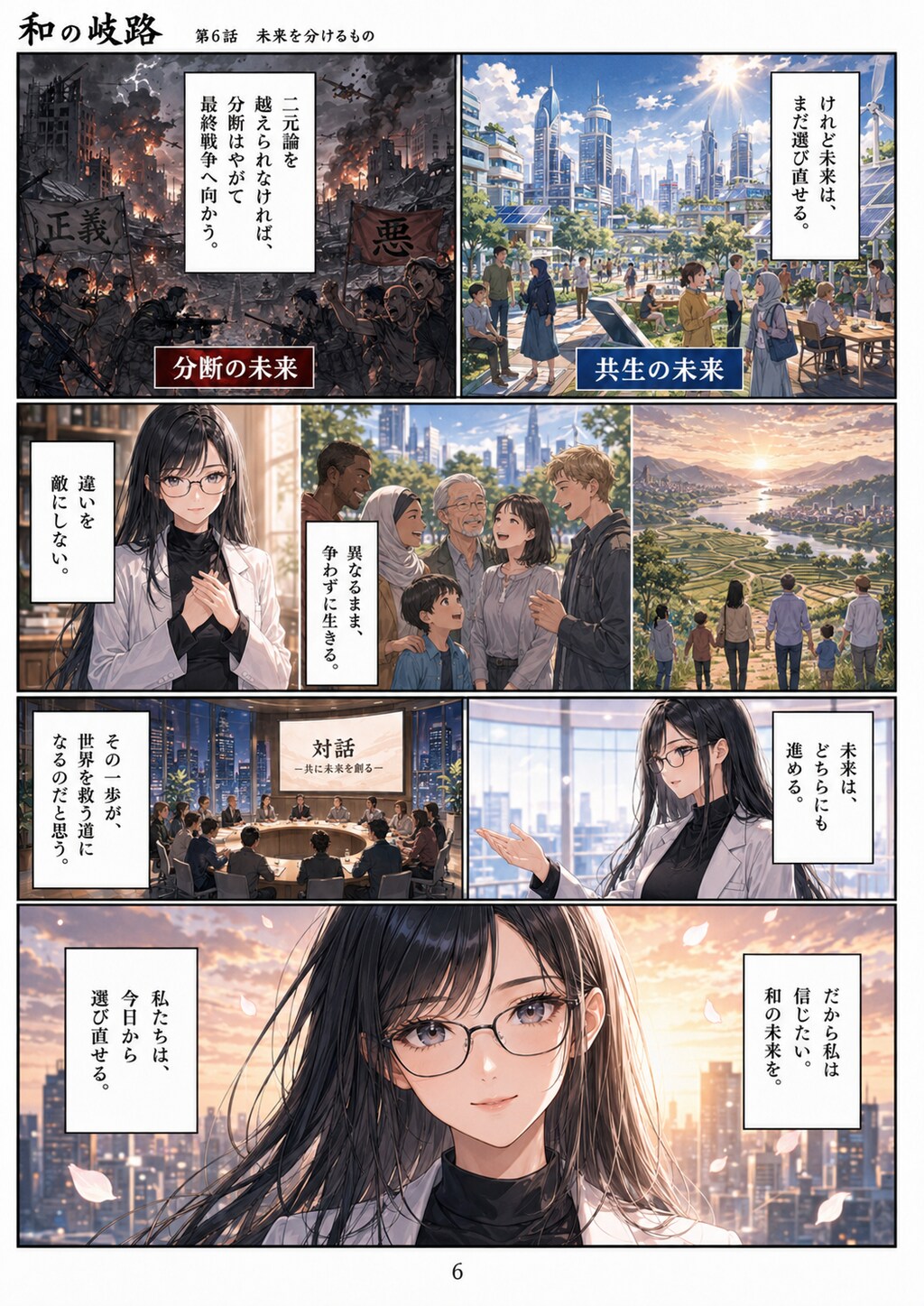 『和の岐路（Crossroads of Harmony）』英語翻訳テキスト第1話：世界を二つに分ける心 (Episode 1: The Heart That Divides the World)世界は