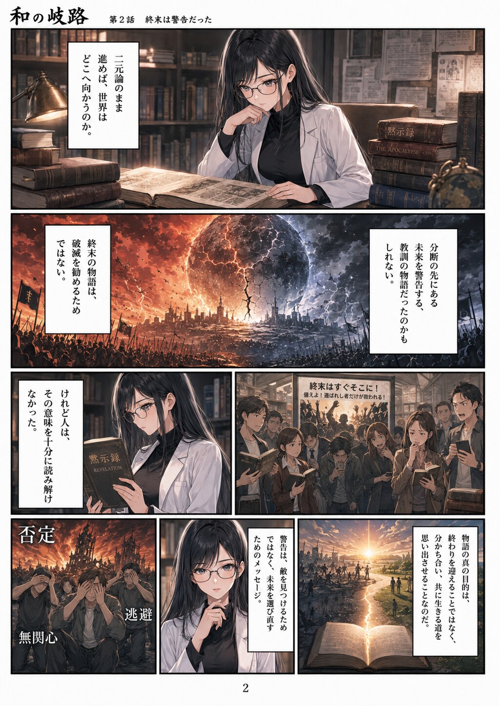 『和の岐路（Crossroads of Harmony）』英語翻訳テキスト第1話：世界を二つに分ける心 (Episode 1: The Heart That Divides the World)世界は