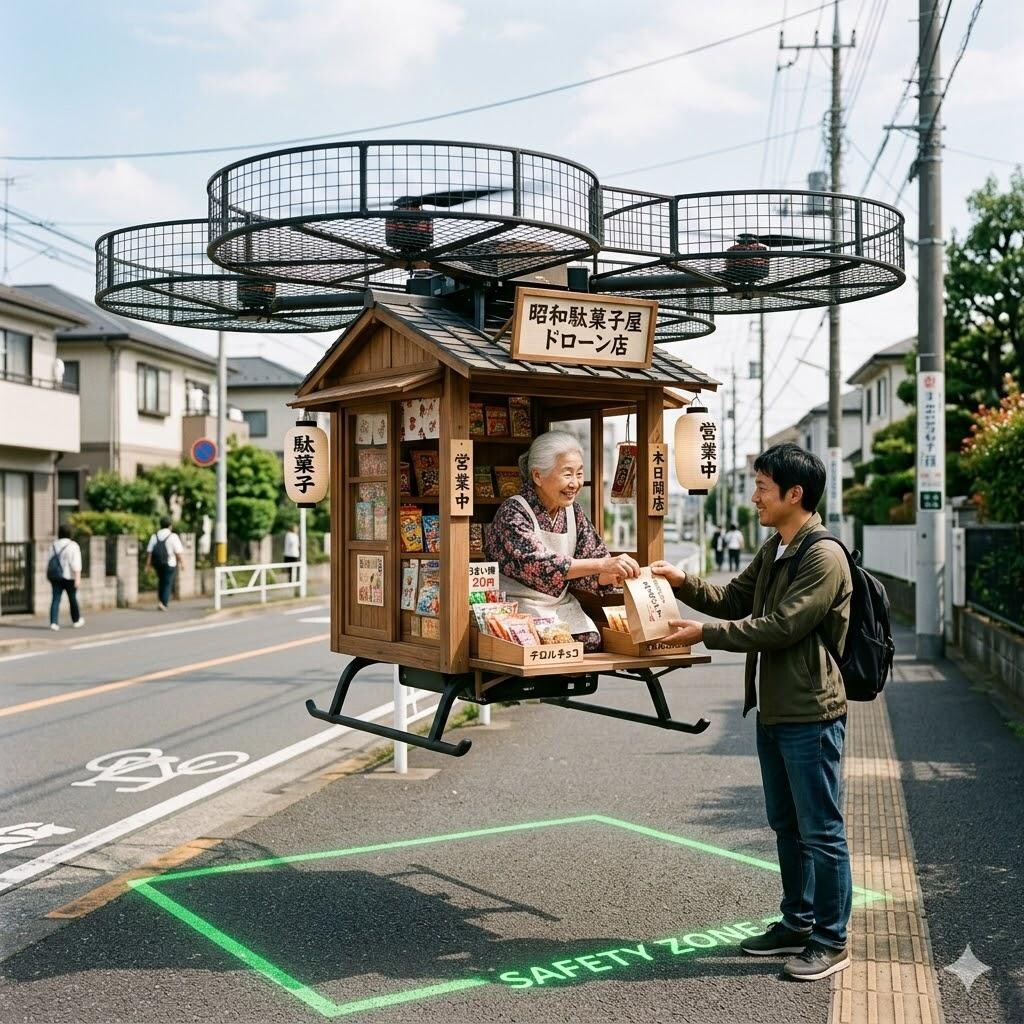 移動式のドローン駄菓子屋