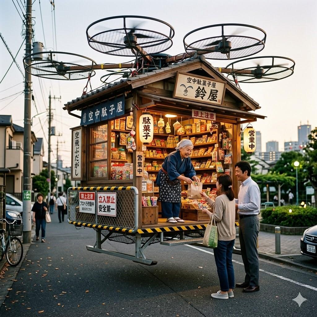 移動式のドローン駄菓子屋