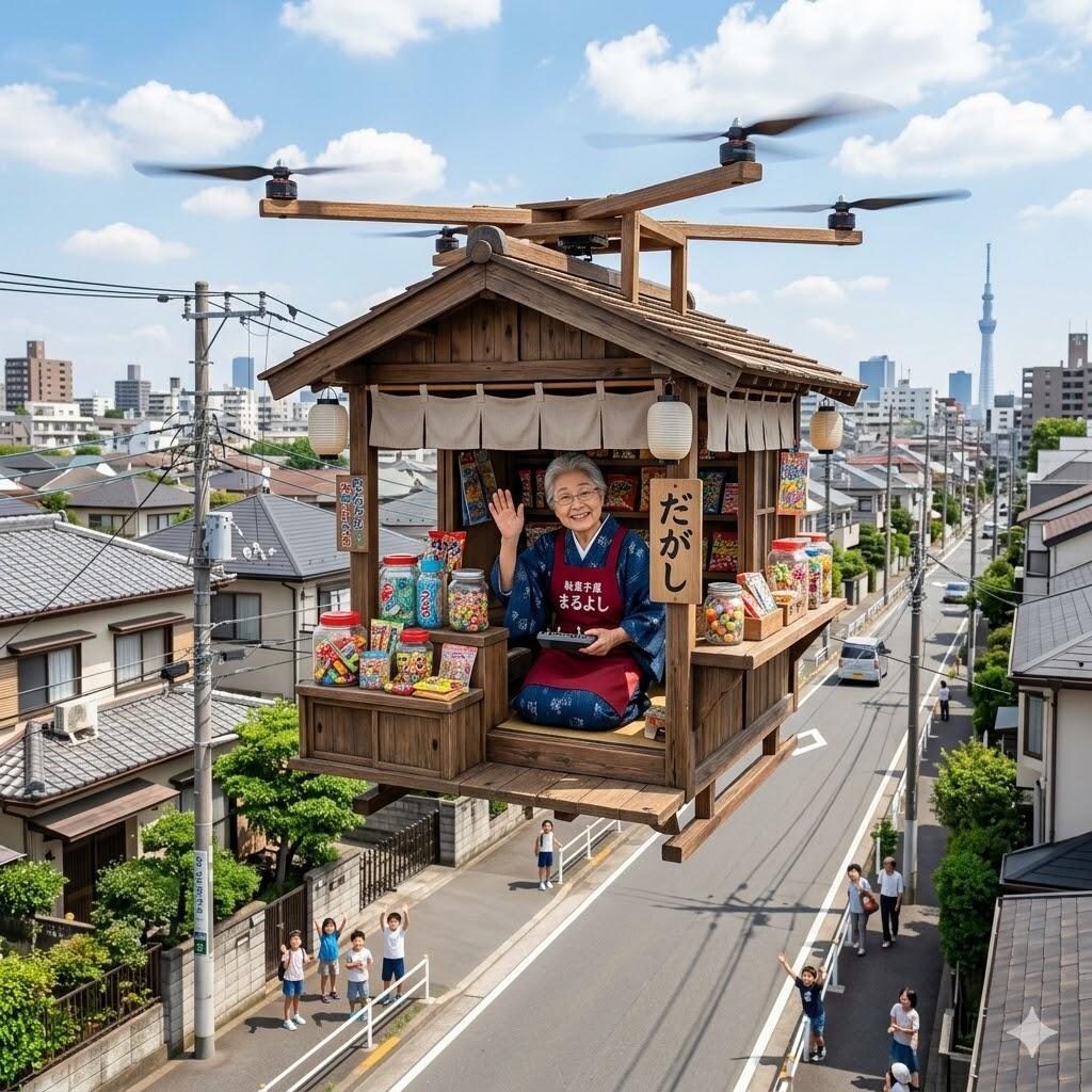 移動式のドローン駄菓子屋