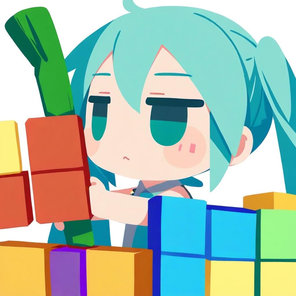 テトリスをするちびミクさん