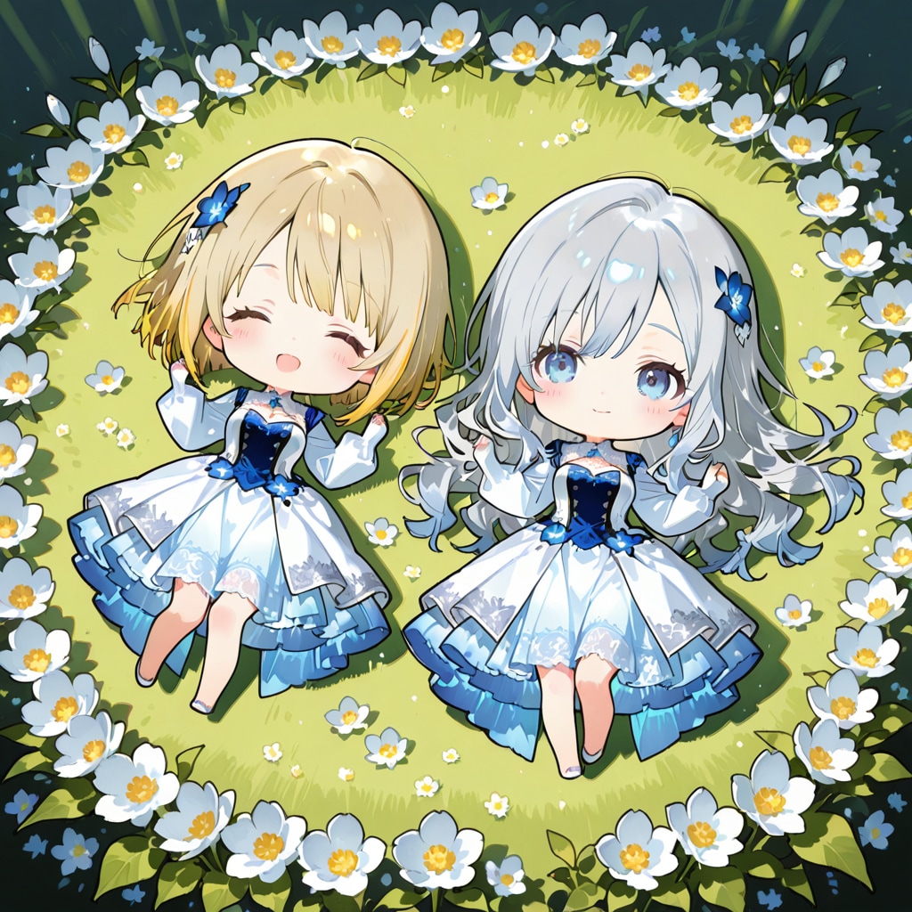 お花に囲まれてるねぇ