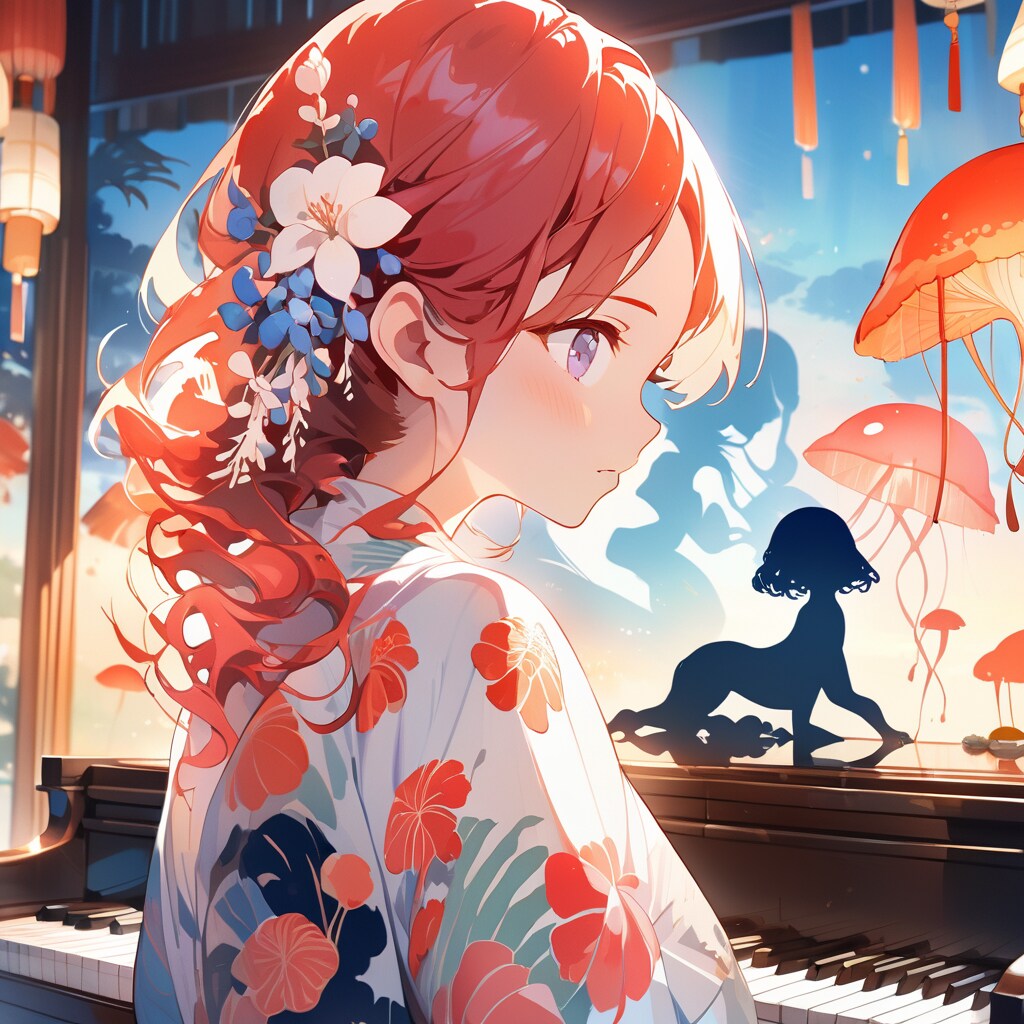 着物姿の赤髪ちゃん