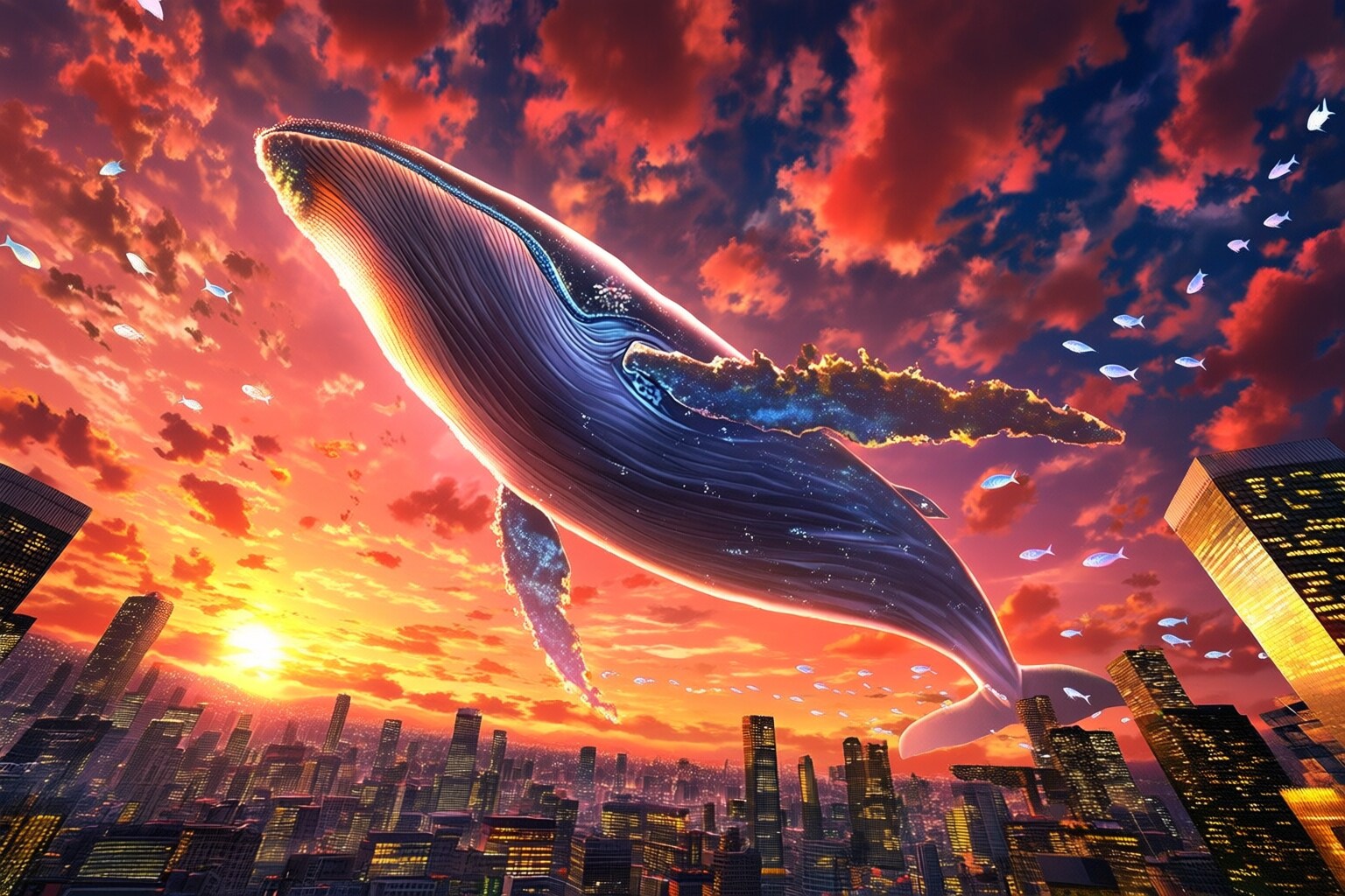 空泳ぐ鯨