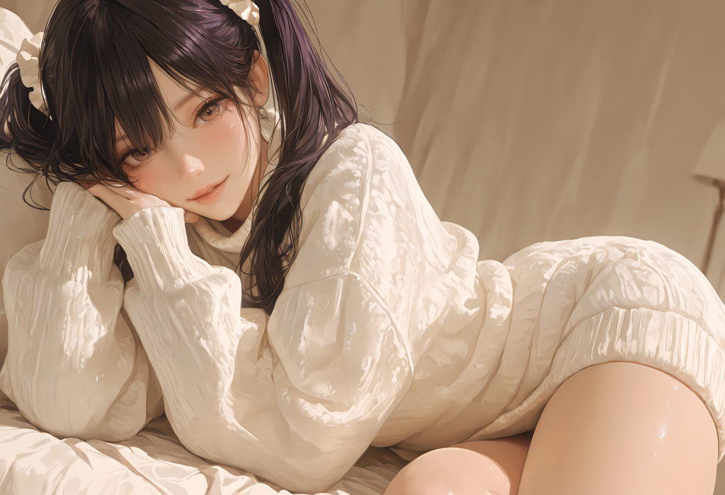 20250520 Black hair, twin tails