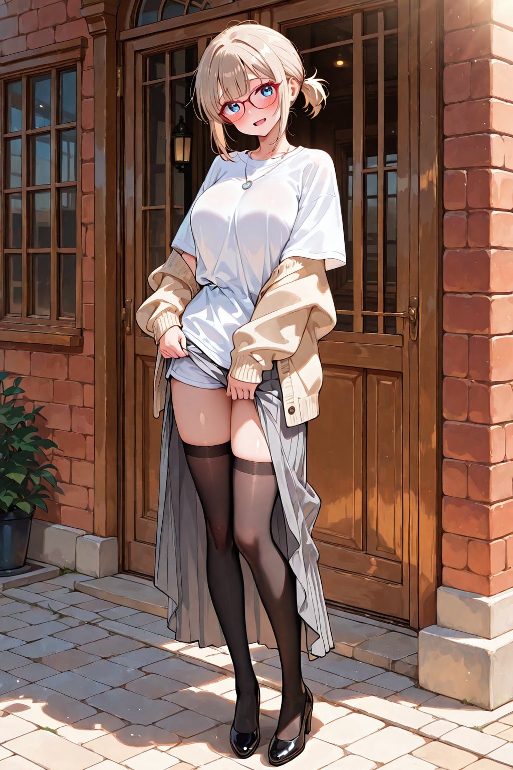 Staff-chan skirt lift