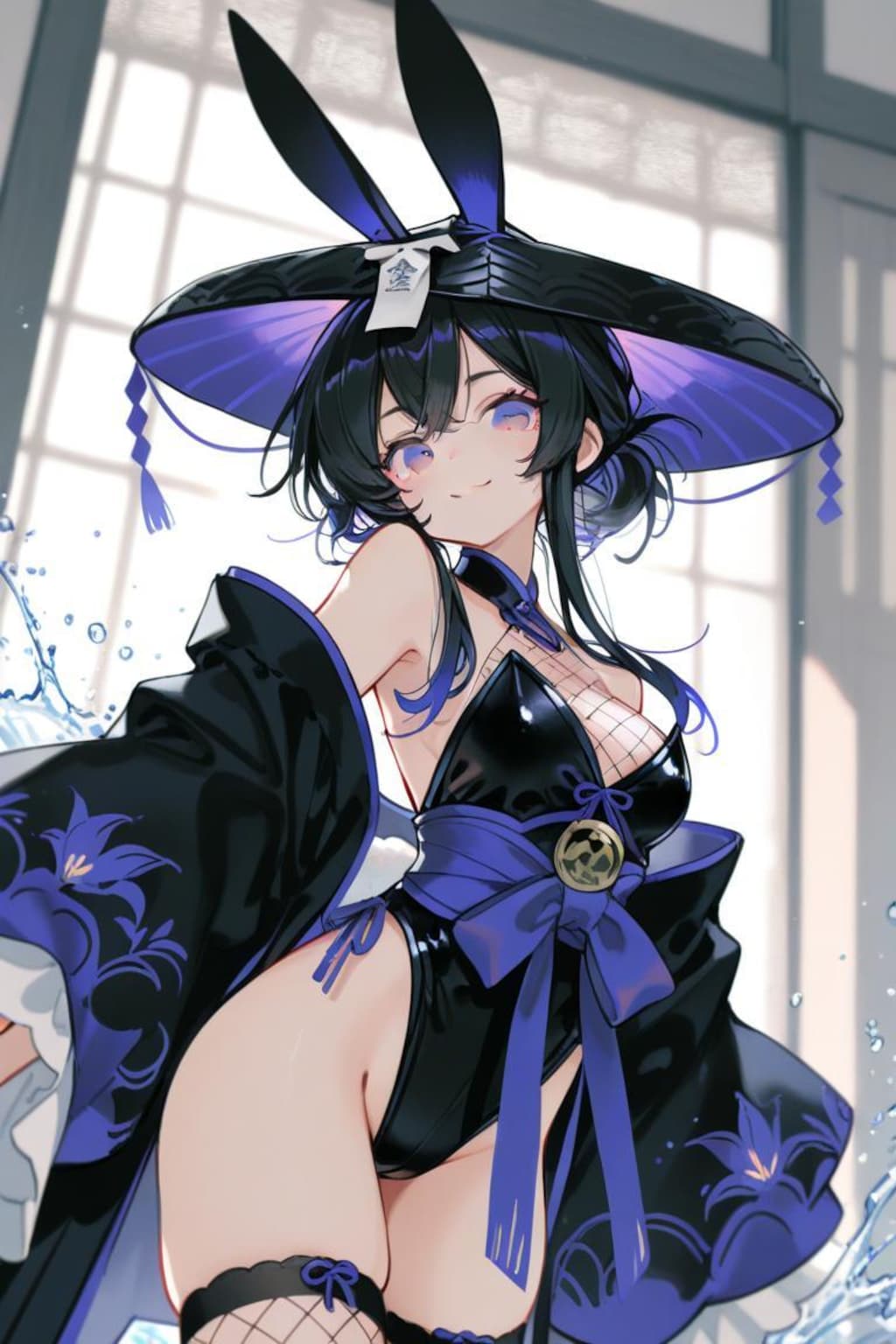 編み笠バニー