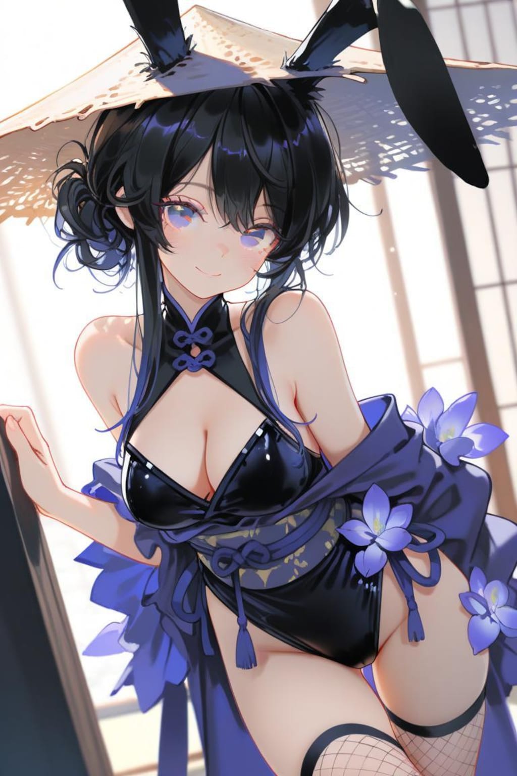 編み笠バニー