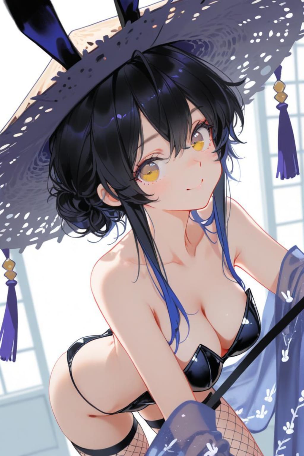 編み笠バニー