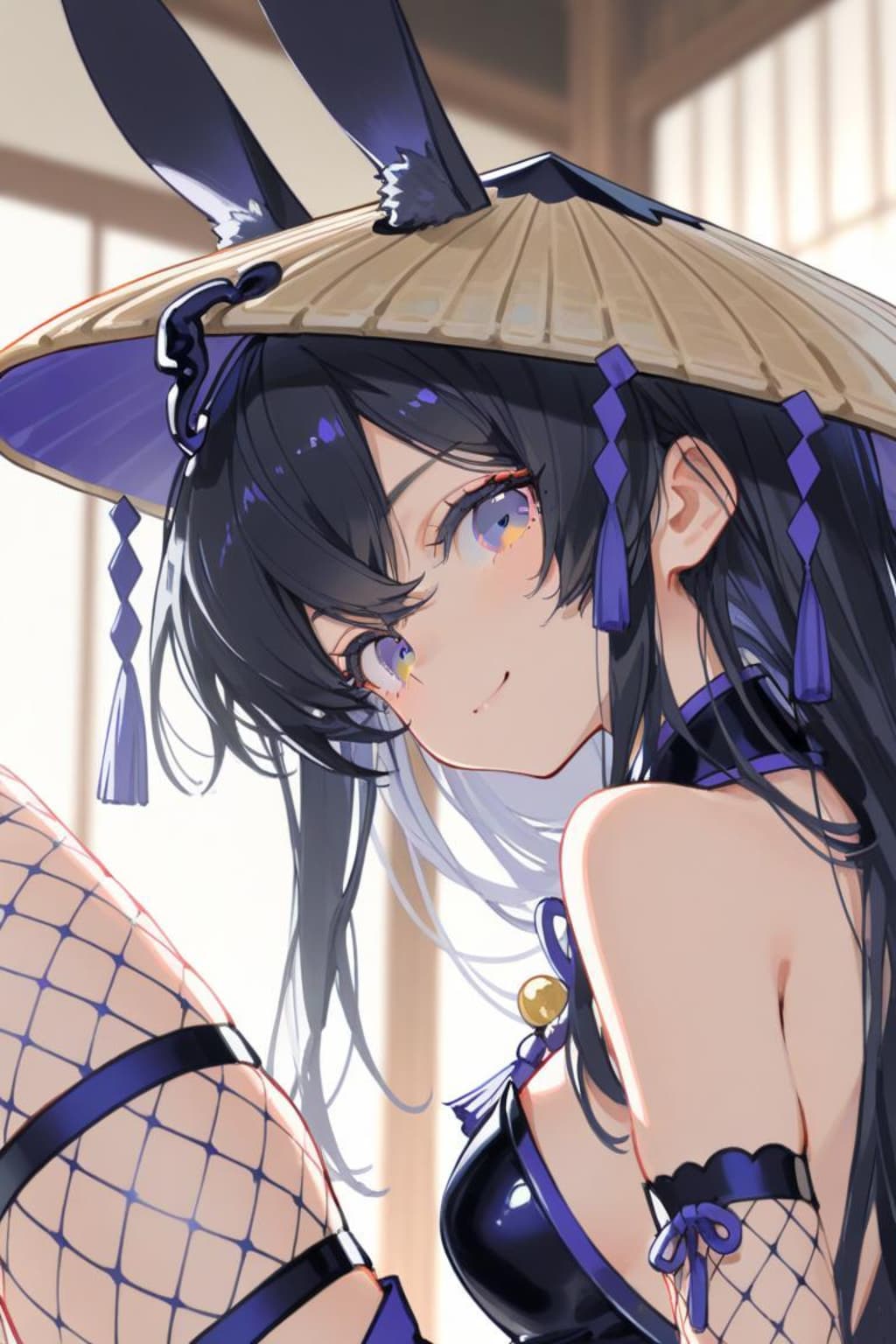 編み笠バニー