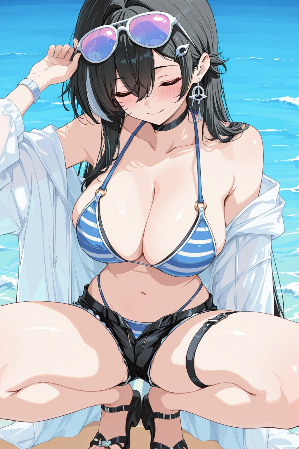 浜辺にて