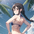 眼鏡三つ編み姉妹水着おしりコレクション 3枚目