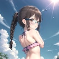 眼鏡三つ編み姉妹水着おしりコレクション 5枚目