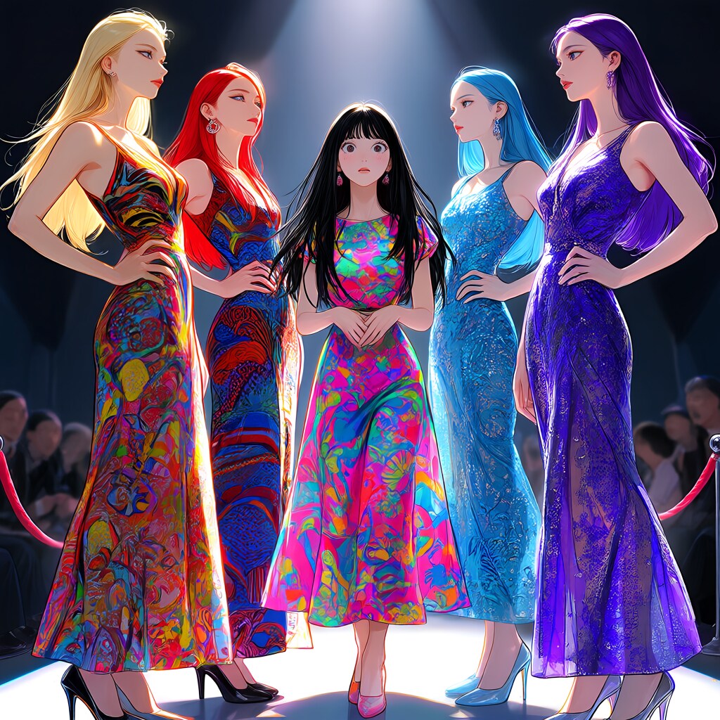 芸能界ではスタイルが良い方のアイドル、本職モデルと並んだらちんちくりんに見えがち | の人気AIイラスト・グラビア