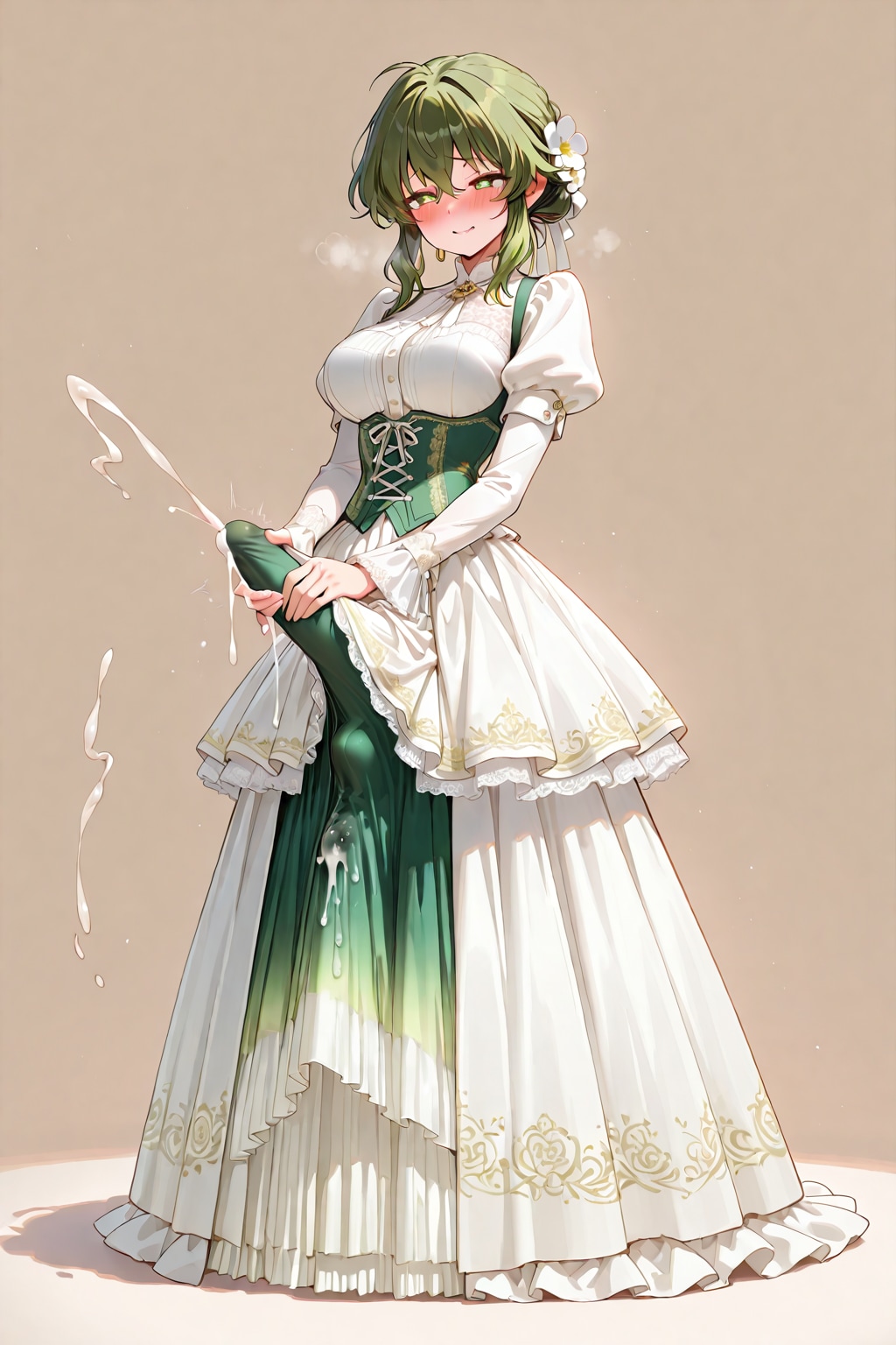 Mei-chan letting it out on her dress