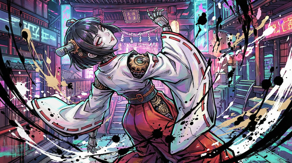 和イバーパンク #02 (巫女)