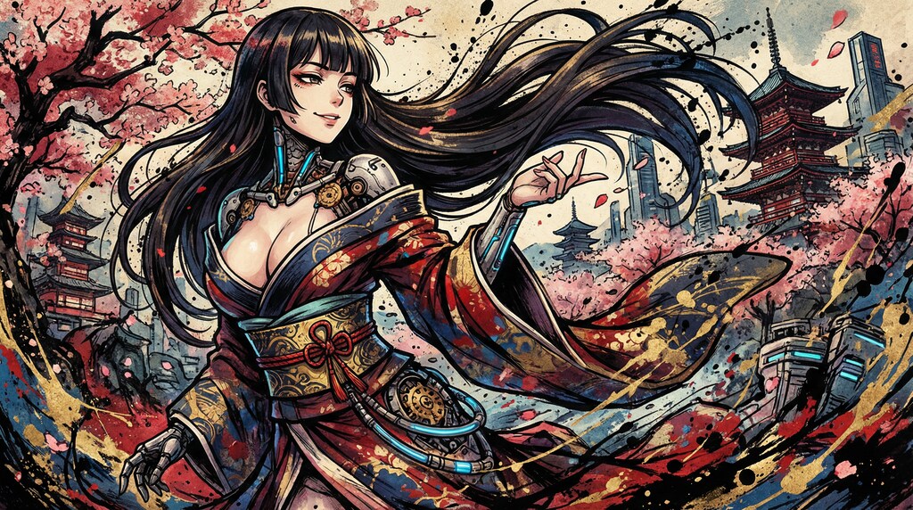 和イバーパンク #02 (巫女)