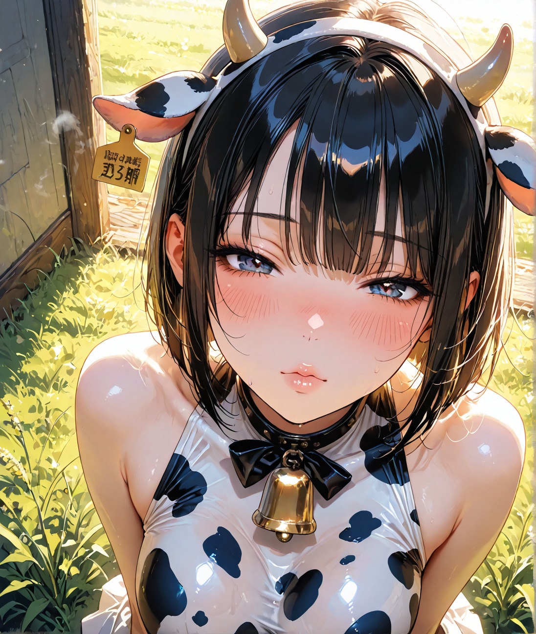 おかっぱ牛ちゃんの搾精❤️(アップ)