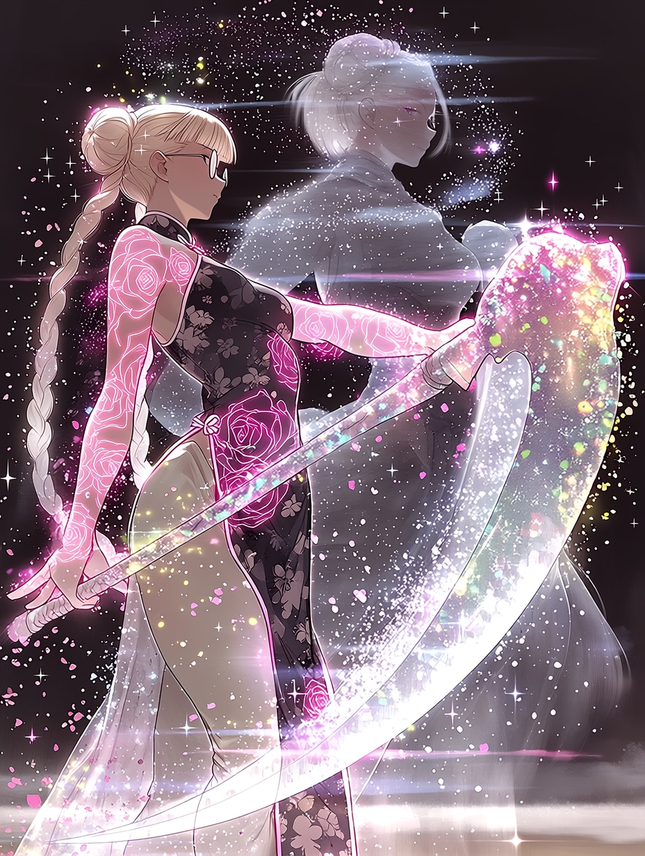 スタンド持ち大鎌使いのカンフー少女を召喚 (属性多過ぎッ!) | の人気AIイラスト・グラビア