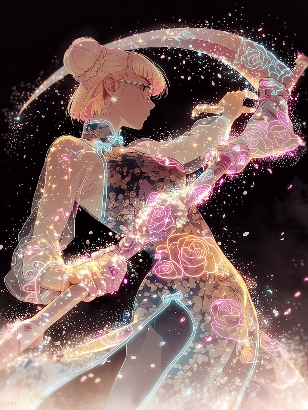 スタンド持ち大鎌使いのカンフー少女を召喚 (属性多過ぎッ!)