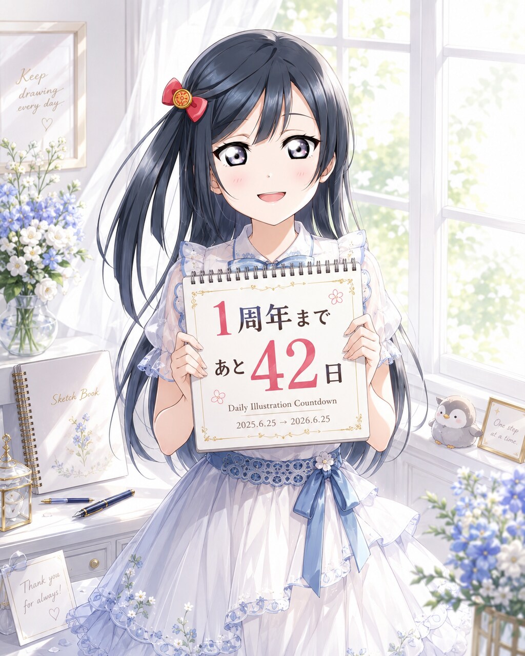 デイリーイラスト1周年カウントダウン