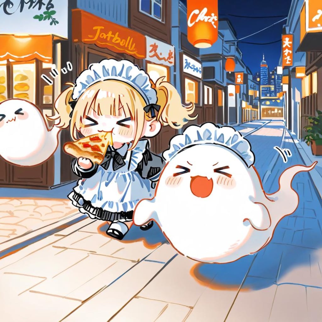 二つ結びでおめかししたら、夜の街で食べ歩き✨✨