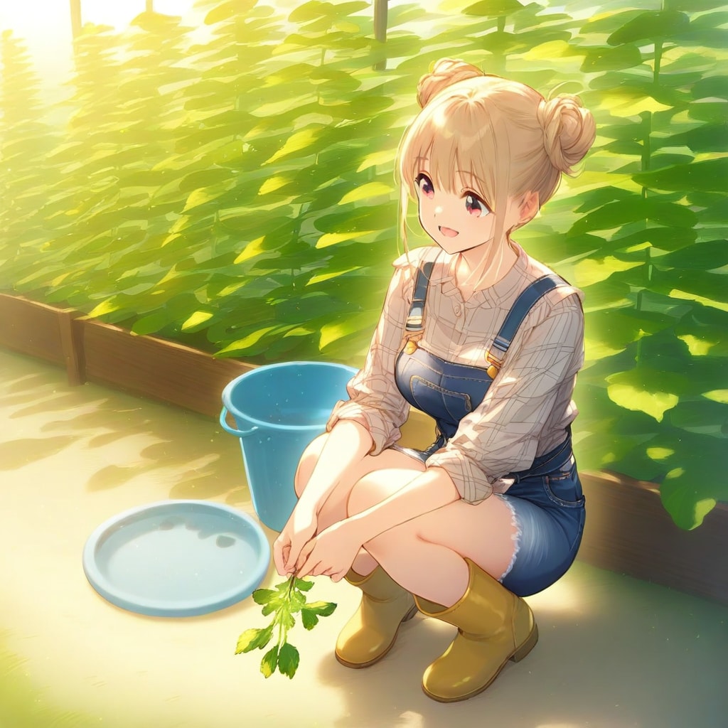 朝露の畑で | の人気AIイラスト・グラビア