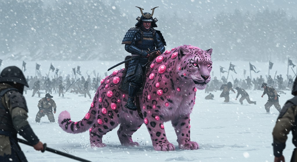 桃色細胞豹と侍