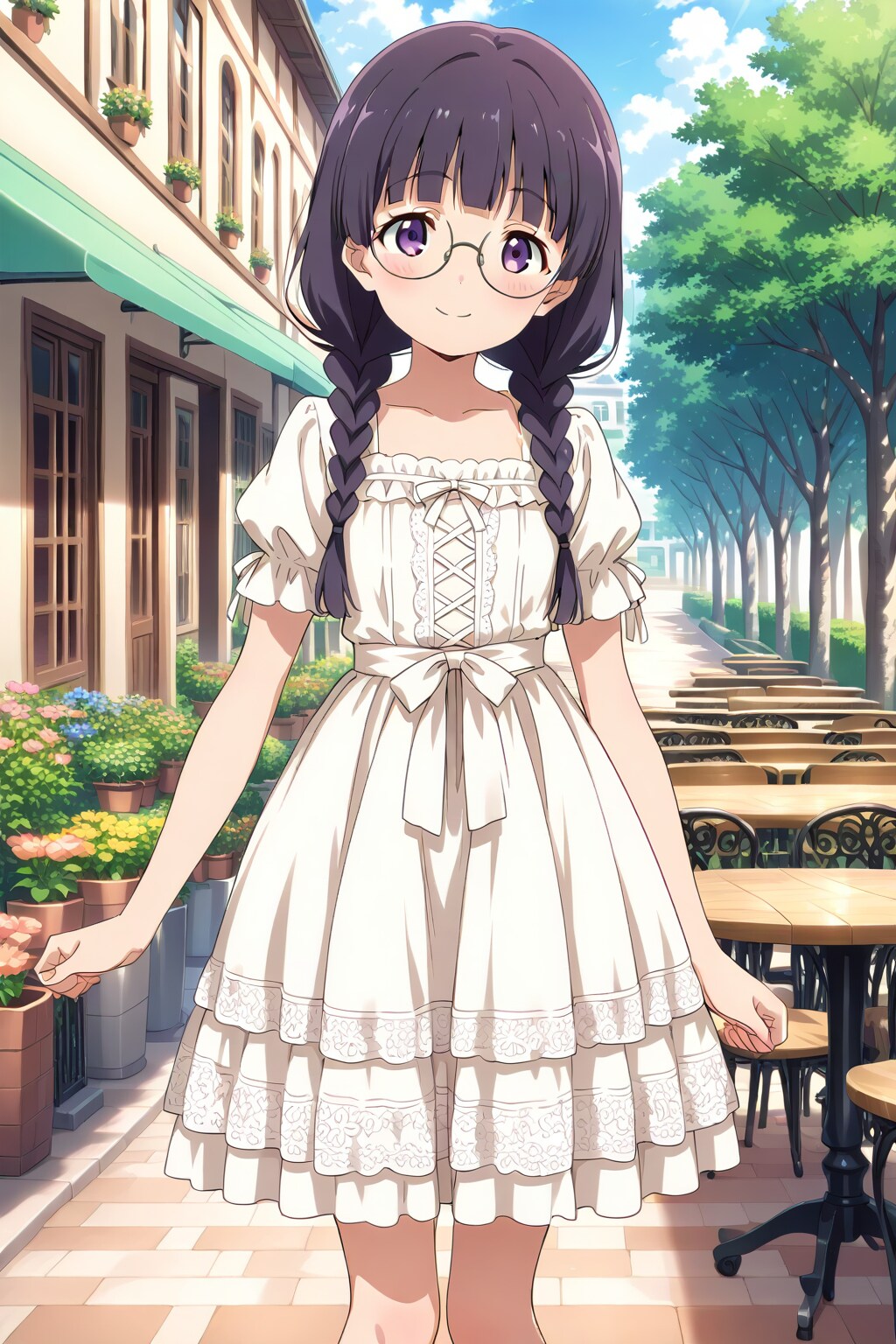 眼鏡三つ編み