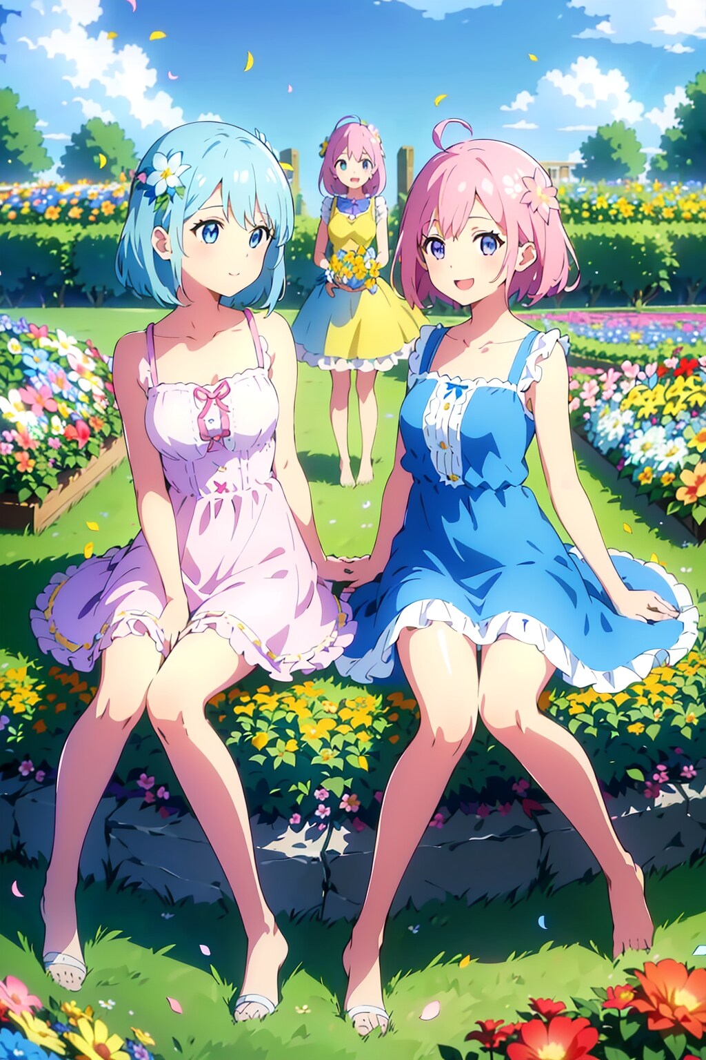花園の３人の美女
