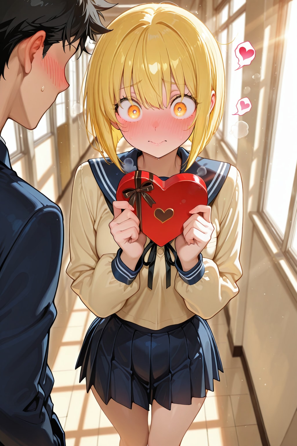 あの、、、チョ、チョコ、、、あうぅ | の人気AIイラスト・グラビア