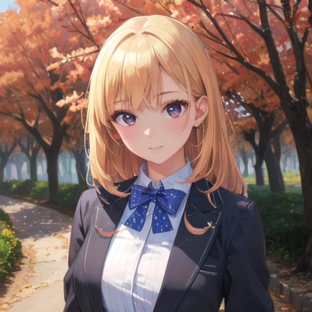 青のリボンタイ