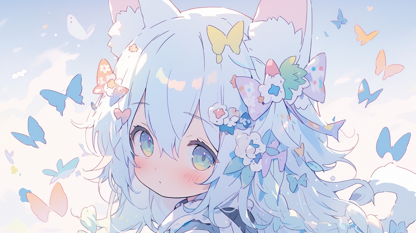 蝶の精霊と青空の約束 | の人気AIイラスト・グラビア