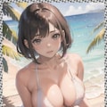巨乳水着　 big breast swimsuit 2枚目