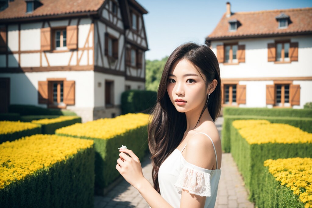 フランス　アルザスを旅する美女