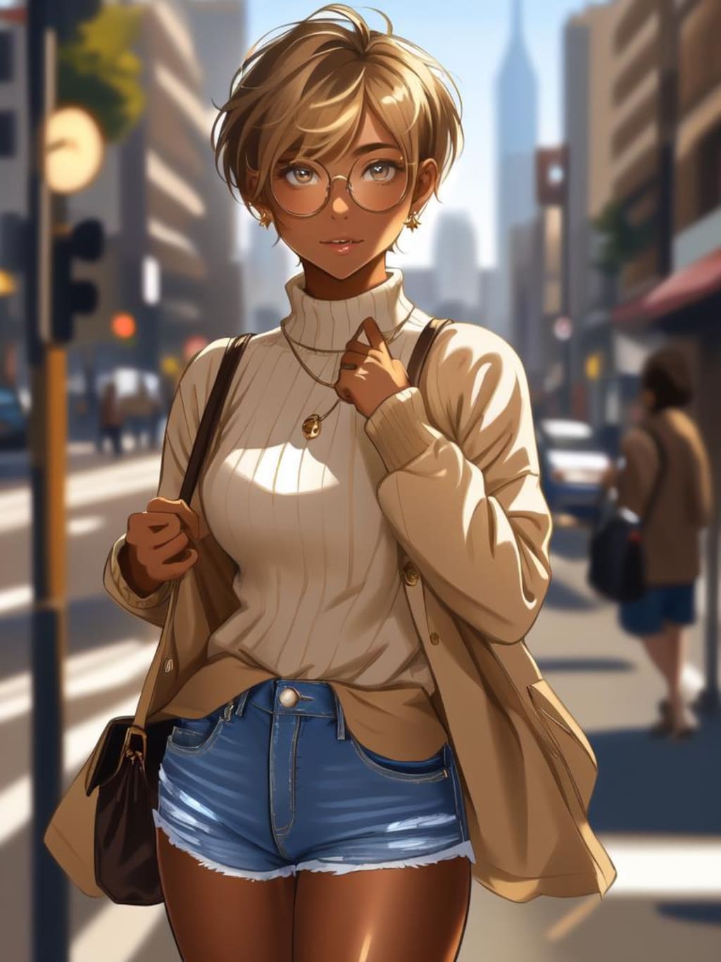 金髪になった日焼け彼女