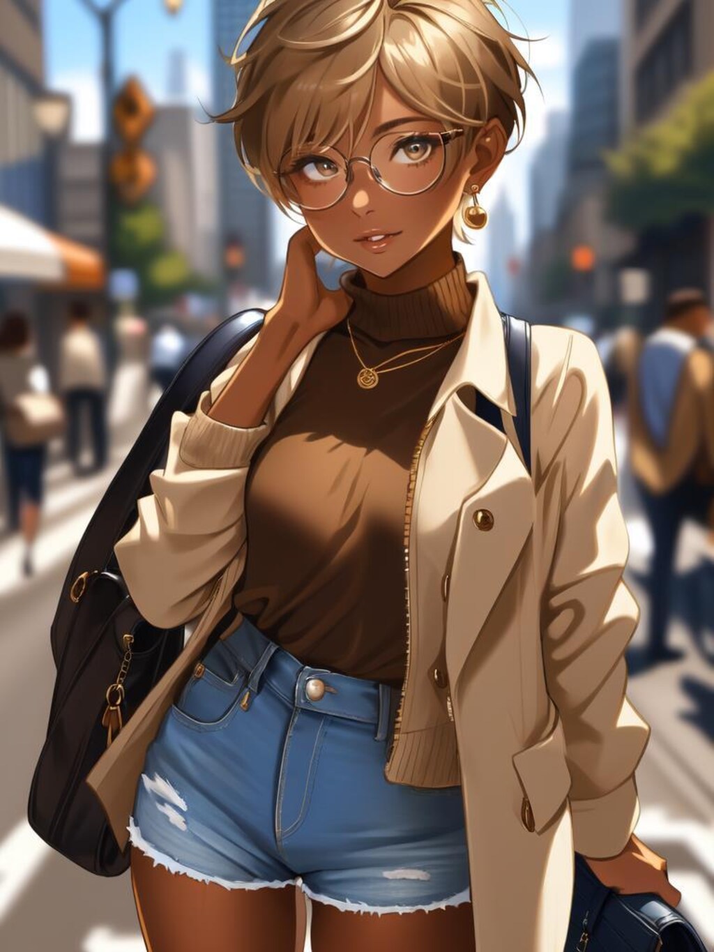 金髪になった日焼け彼女