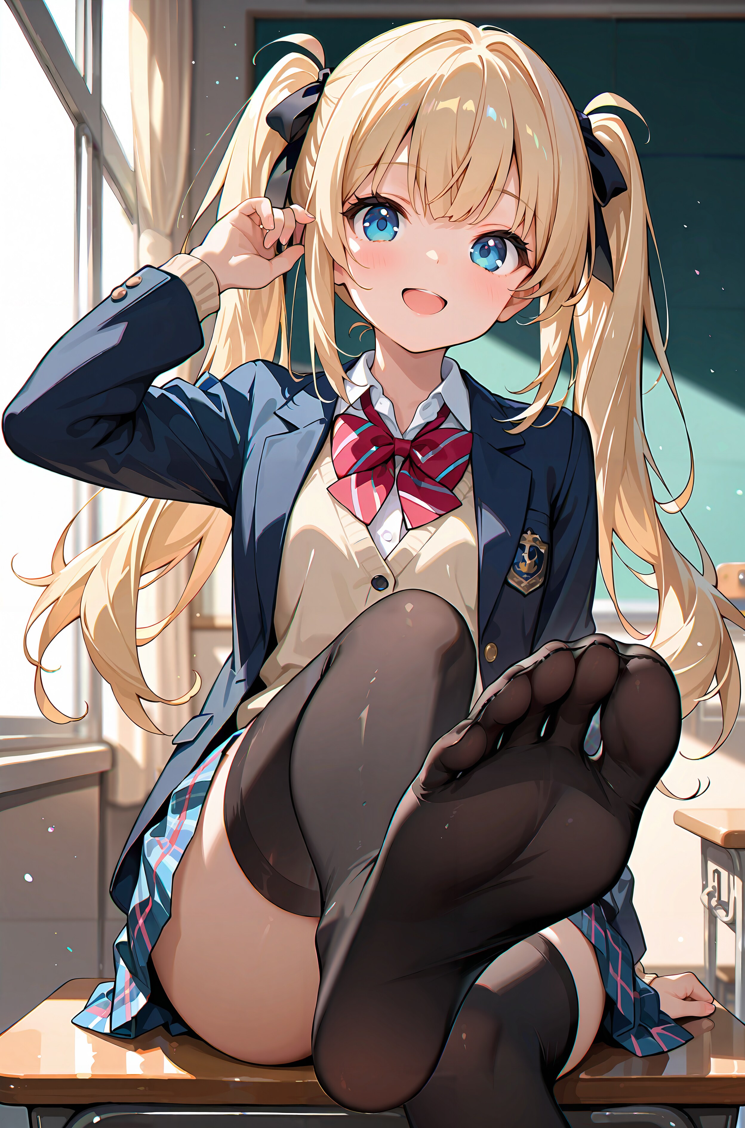 ニーソ越しの足裏
